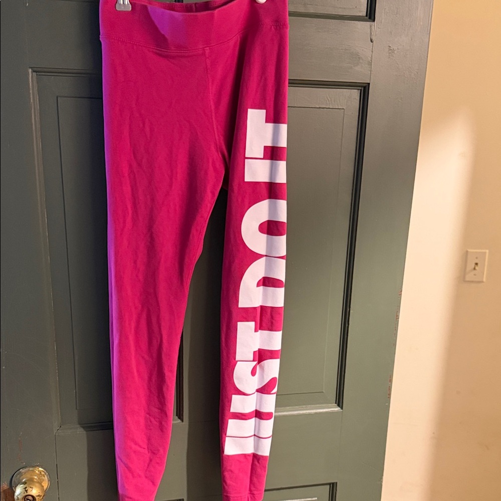 Nike Pink Track Pants with White Logo